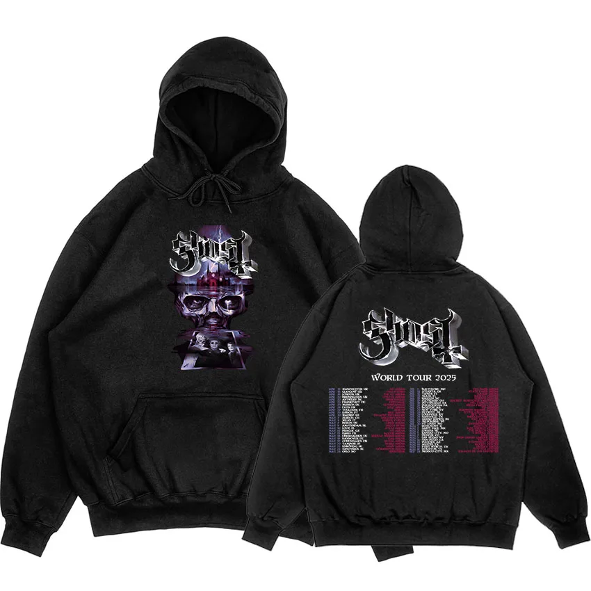 

Ghost World Tour 2025 Rock Band Unisex Hoodie - Hip Hop Streetwear Heavy Metal Graphic Print Winter Sweatshirt