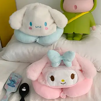 Polštář na krk s kapucí ve tvaru U s motivem kresleného filmu My Melody, skořicový, cestovní, zatemňovací, kancelářský, polštář v japonském stylu s čepicí 10 nejlepší prodej cestovní polštář s mikinou - №3