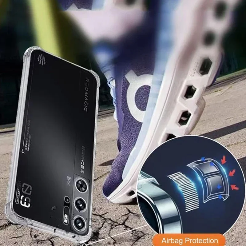 Custodia per telefono trasparente in TPU per ZTE Nubia Red Magic 10 Pro 9S 9 Pro Custodia protettiva antiurto Fundas Capa