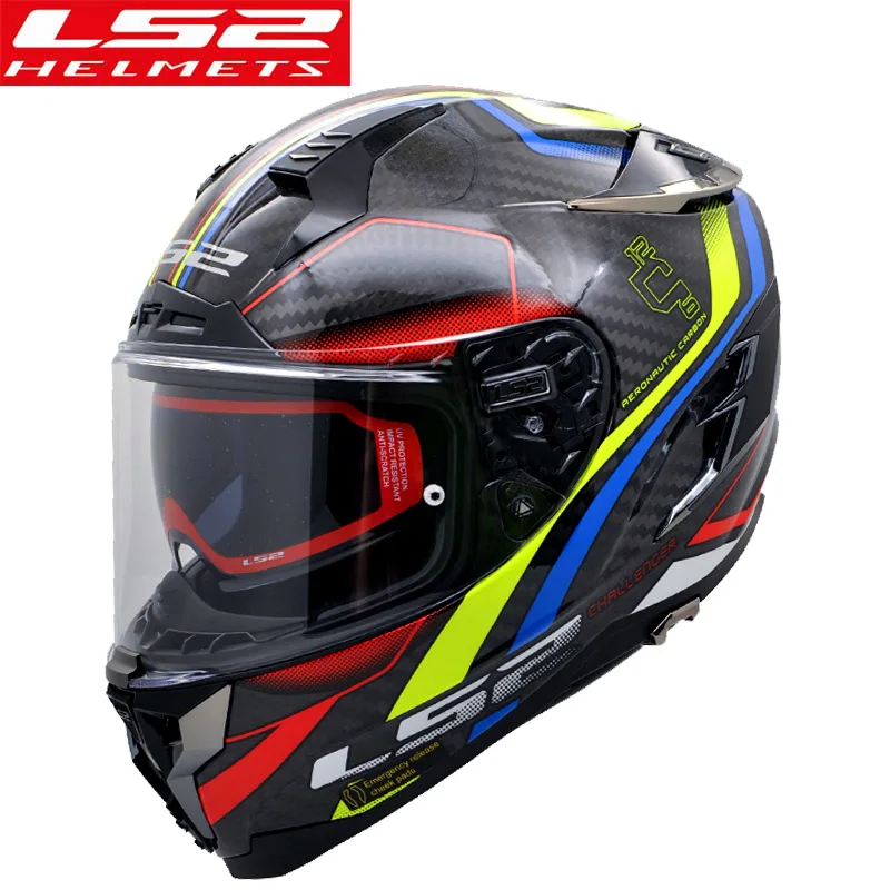 

Original LS2 FF327 motorcycle helmet unisex carbon fiber anti-fog full face approved helmet