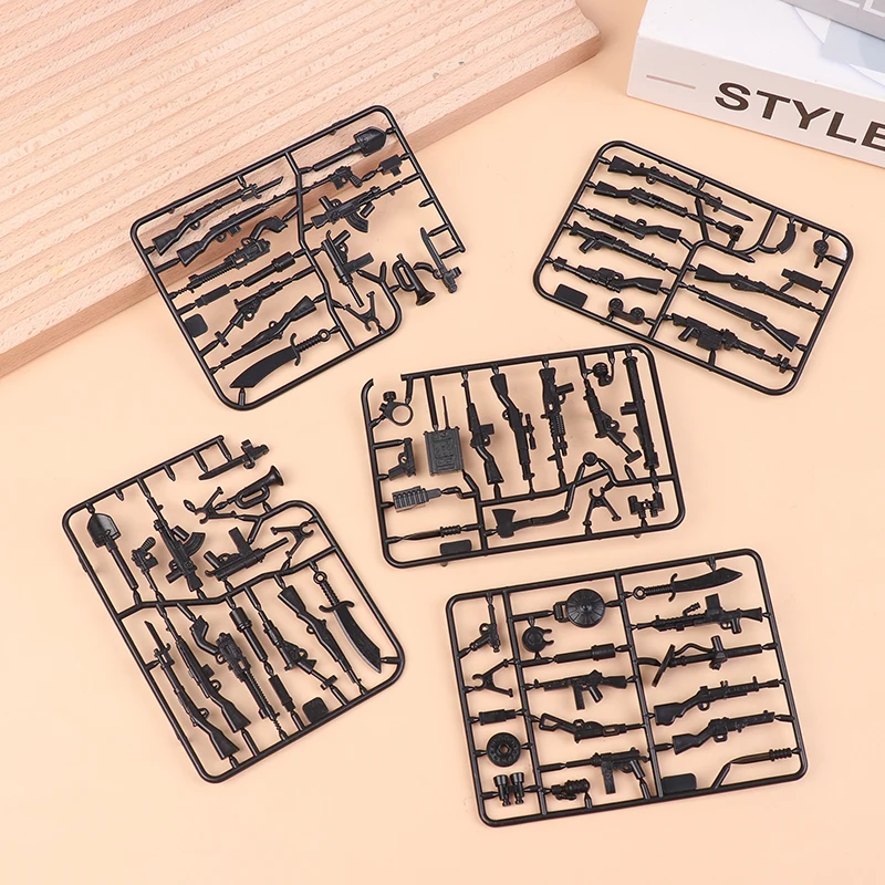 5 Pcs Blocks Weapons Pack Parts Soldiers Building Blocks Figure Model Heavy Machine Accessories Building Bricks DIY Toys