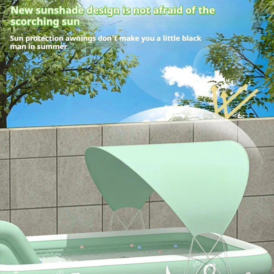 2.6/2/1.8M 대형 수영장 태양 그늘 액세서리가있는 이동식 풍선 야외 수영장 가족 어린이를위한 어린이 물 장난감