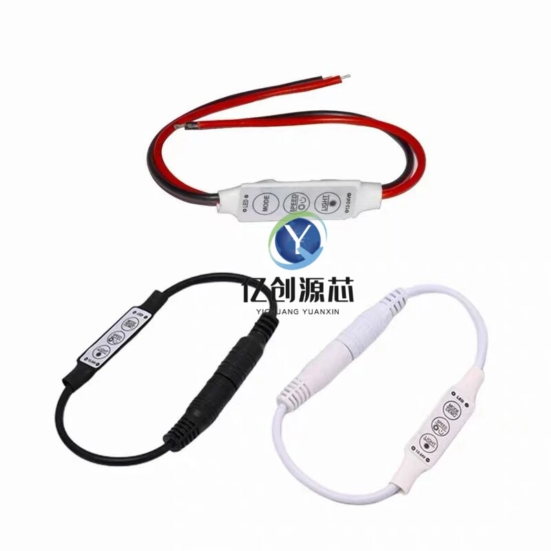 3-button manual led light with Mini controller 12V light strip dimmer Monochrome module pulsating breathing flash light