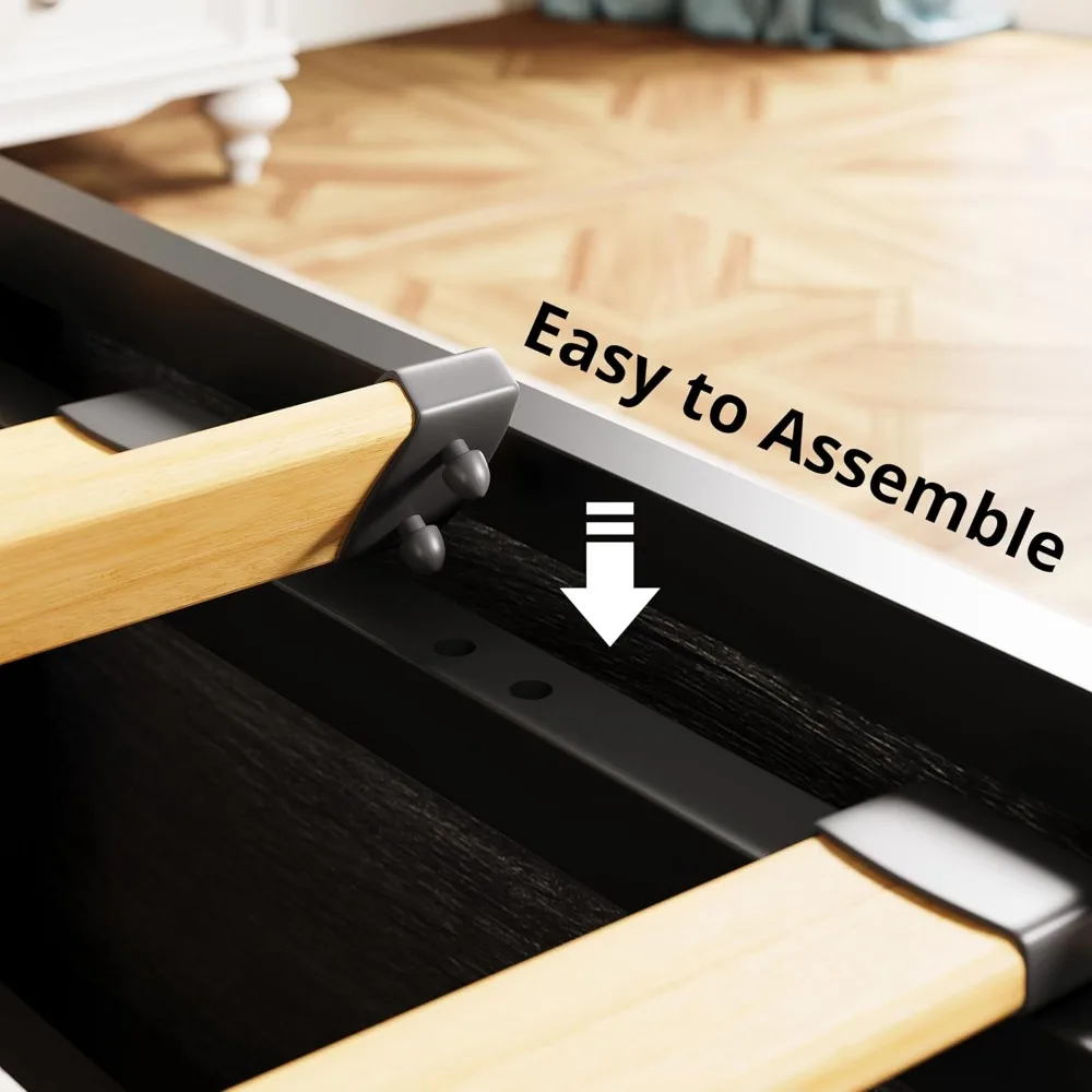 LIKIMIO Platform Queen Size Bed Frame, Farmhouse Bed Frames with Lift Up Storage, Wooden Slats, Sturdy and No Noise, Easy Assemb