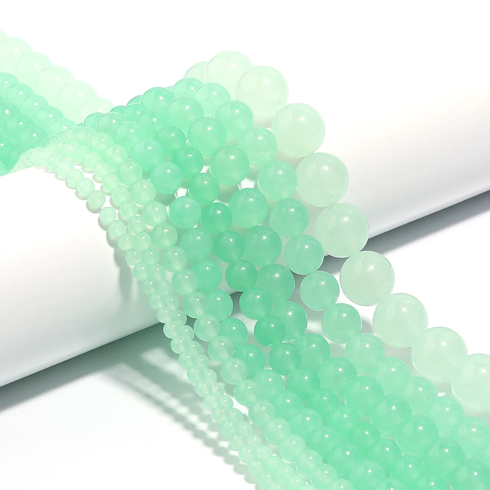 1String Naturstein Grün Achat Perlen Glatte Karneol Lose Spacer Perlen Für Schmuck Machen Diy Halskette Armband Zubehör