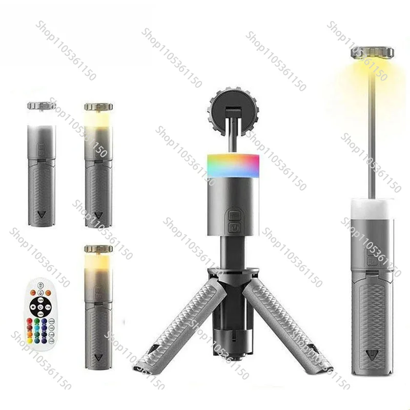 Optimus Prime outdoor camping telescopic light multi-function flashlight long battery life searchlight four-color ambient light