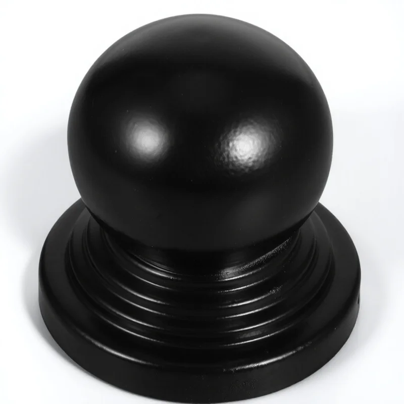 

90Mm Black Metal Ball Post Cap For Fence Railings Stair Handrails Garden Decor Iron Pipe Topper Protective Decorative Fence Post