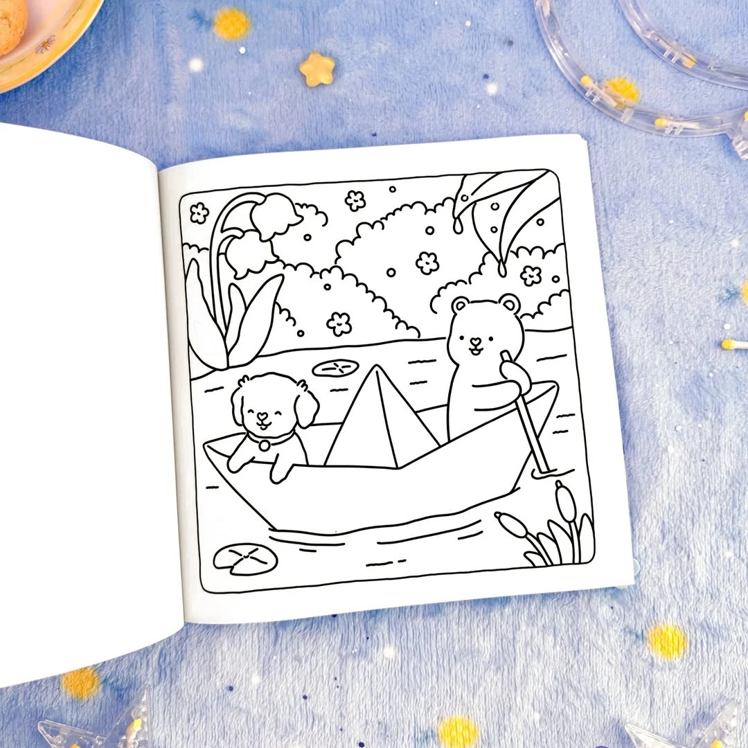 Fuzzy Tales Fairycore Coloring Book for Adults Teens Featuring Adorable Animals Characters Fuzzy Friends Coloring image 5