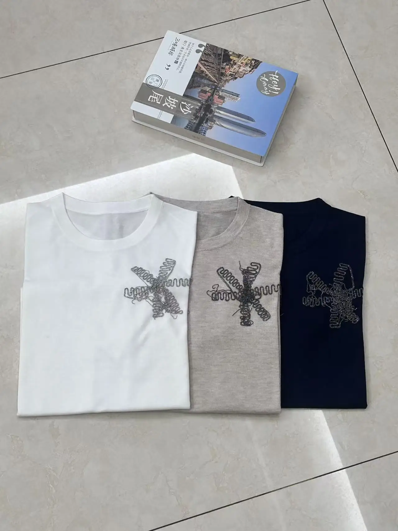 

Women's Spring/Summer New Arrival: High-Quality, Stylish, and Casual Knitted Sweater with Embroidered and Beaded Floral Design