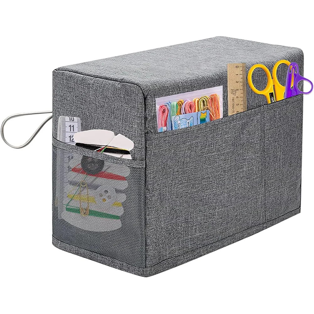Universal Sewing Machine Cover with Storage Pocket & Side Handles, Protective Dust Cover for Most Standard Sewing Machines