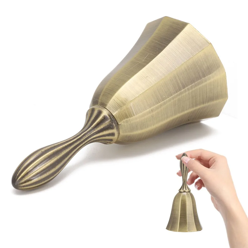 2pcs Decorative Super Loud Hand Bell Counter Vintage Style Antique Design Call Bell Reminder Service Bell Home Use