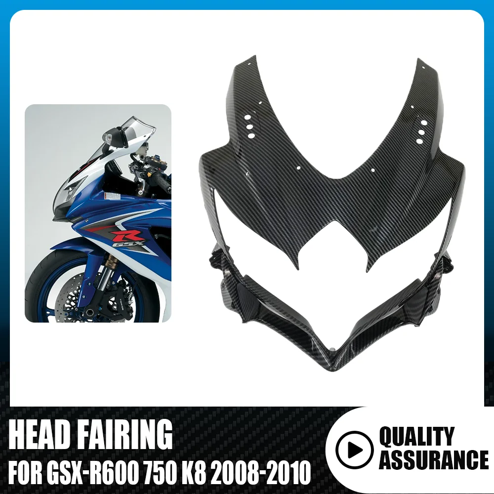 

Motorcycle Upper Front Fairing Cover Hood For Suzuki GSX-R600 GSX-R750 K8 2008 2009 2010 ABS Carbon Paint Motorcycle Hood