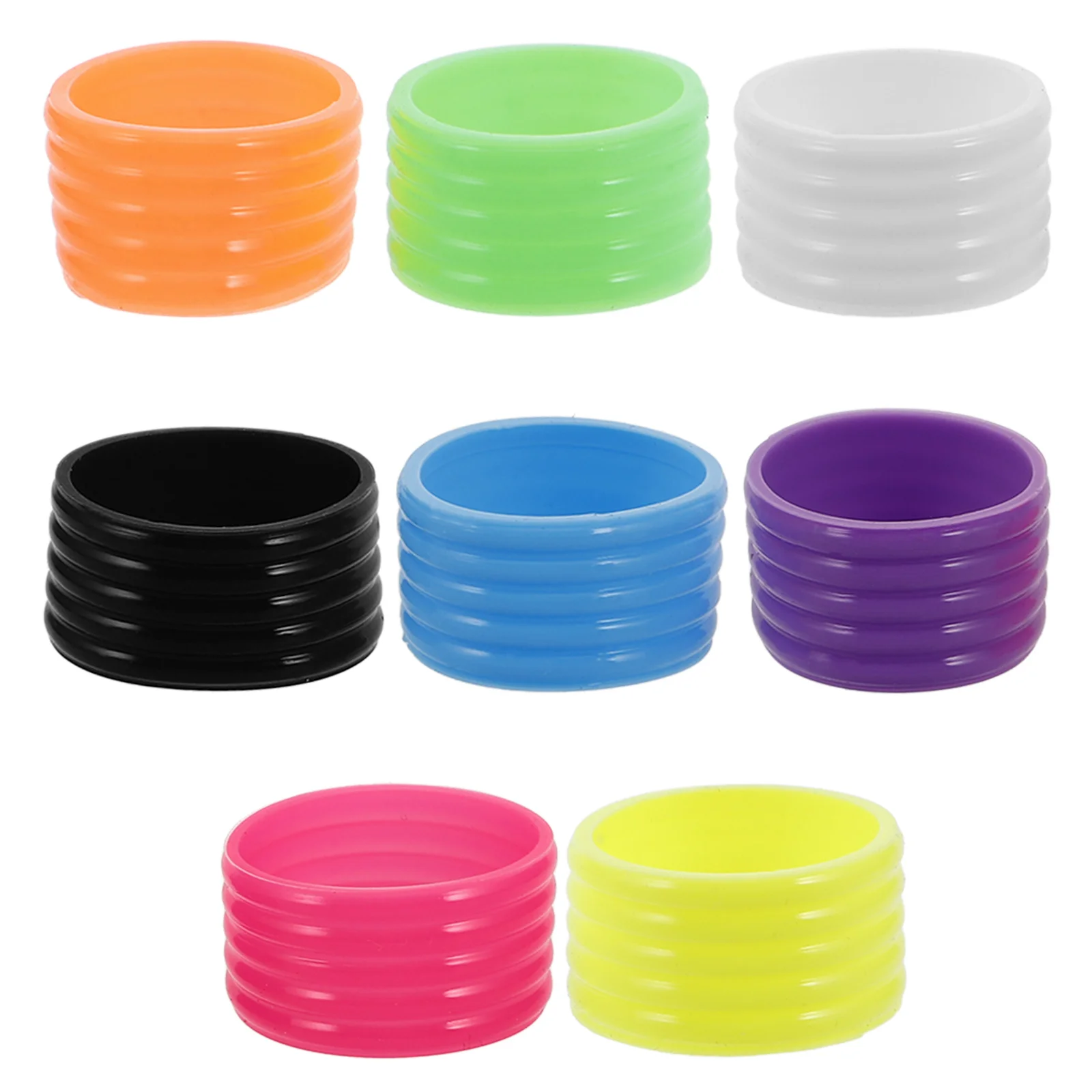8Pcs Silicone Racket Rings Reusable Overgrip Protector Sweat Absorbing Non-Slip Tennis Badminton Racket Grip Bands