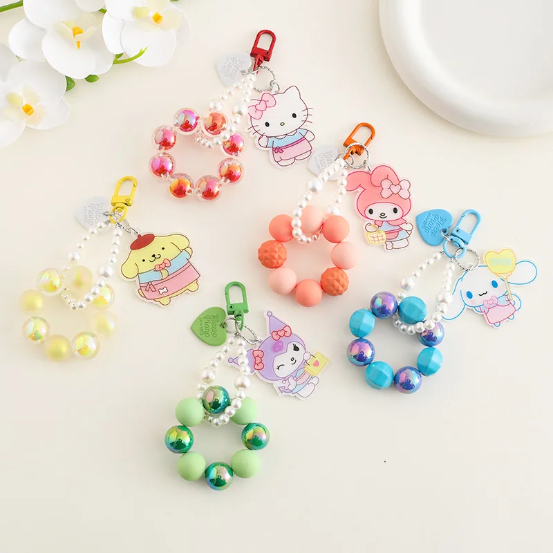 

Kawaii Hello Kitty Keychain Cute Cartoon Acrylic Backpack Decoration Travel Women Supplies Desktop Accessories Student Wholesale