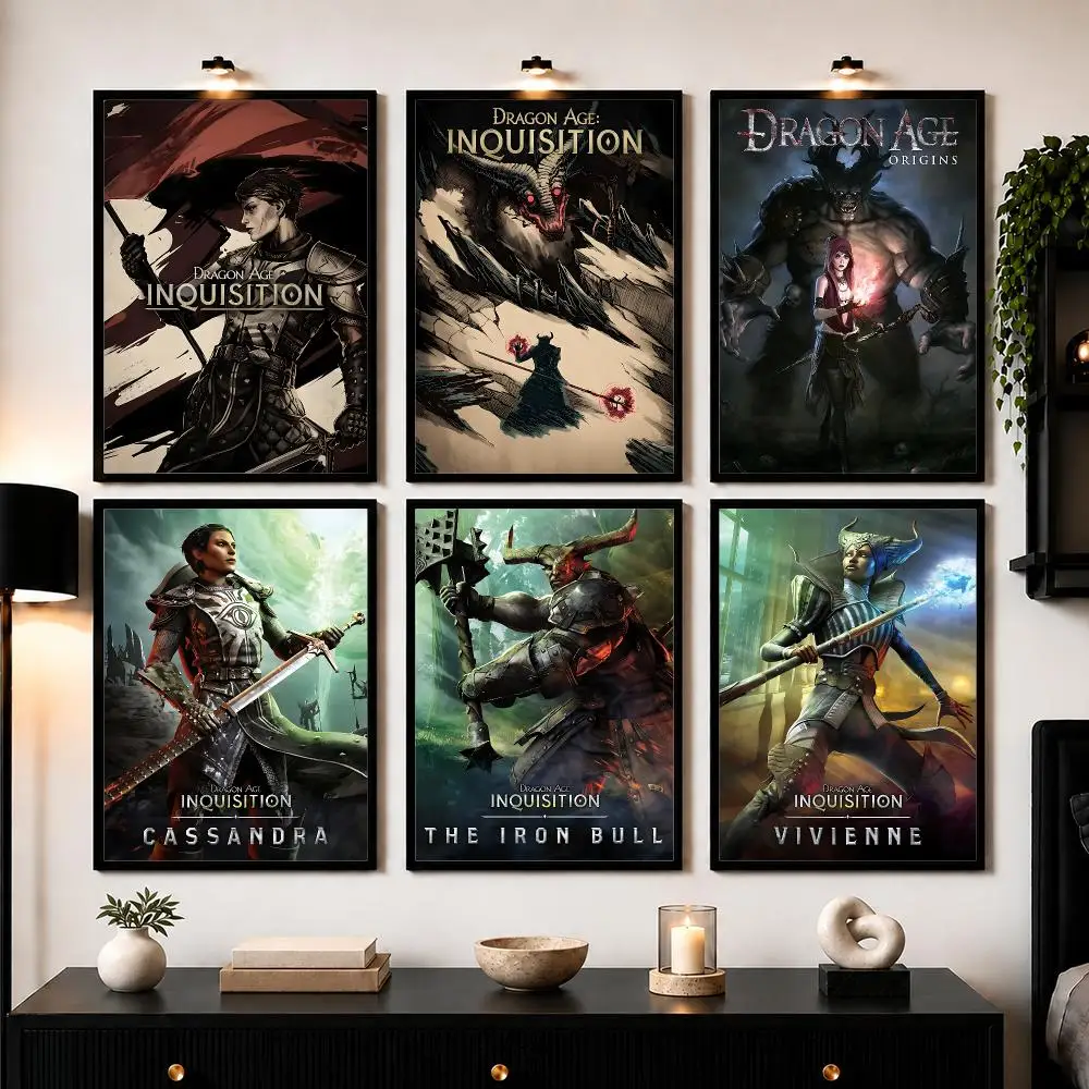 Game D-Dragon Age I-Inquisition Poster Wall Art Print Sticker for Bedroom Living Room Dorm Office Modern Home Decor