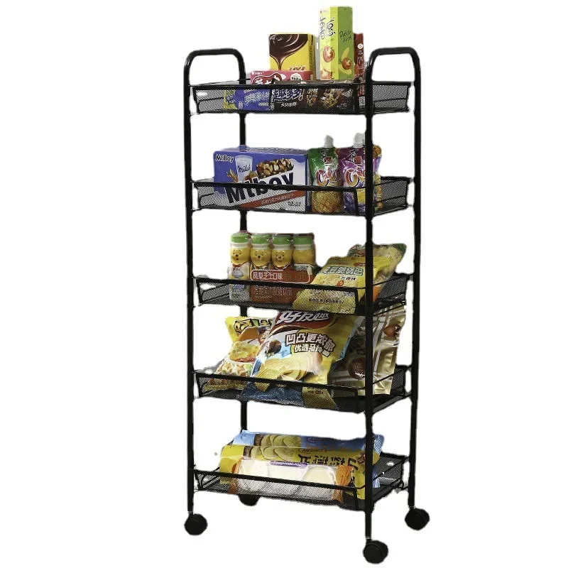 Multifunctional Trolley Storage Rack, Floor Multi-layer Storage Rack, Bathroom Wheeled Trolley, Toy Snack Storage