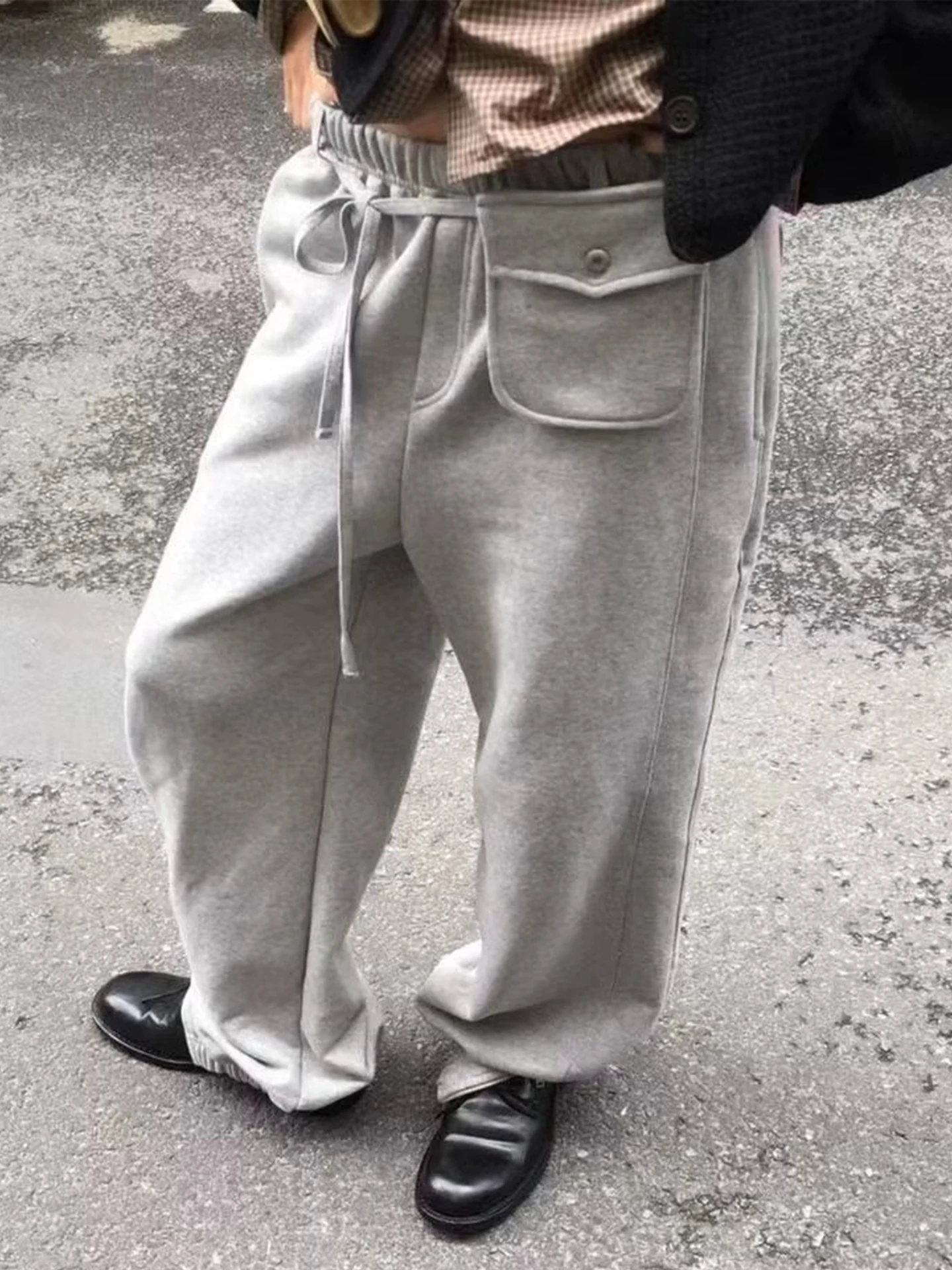 

Gagarich Korean Retro Zipper Leg Design Haren Sports Pants Women Autumn Winter Plush Versatile Casual Long Pants