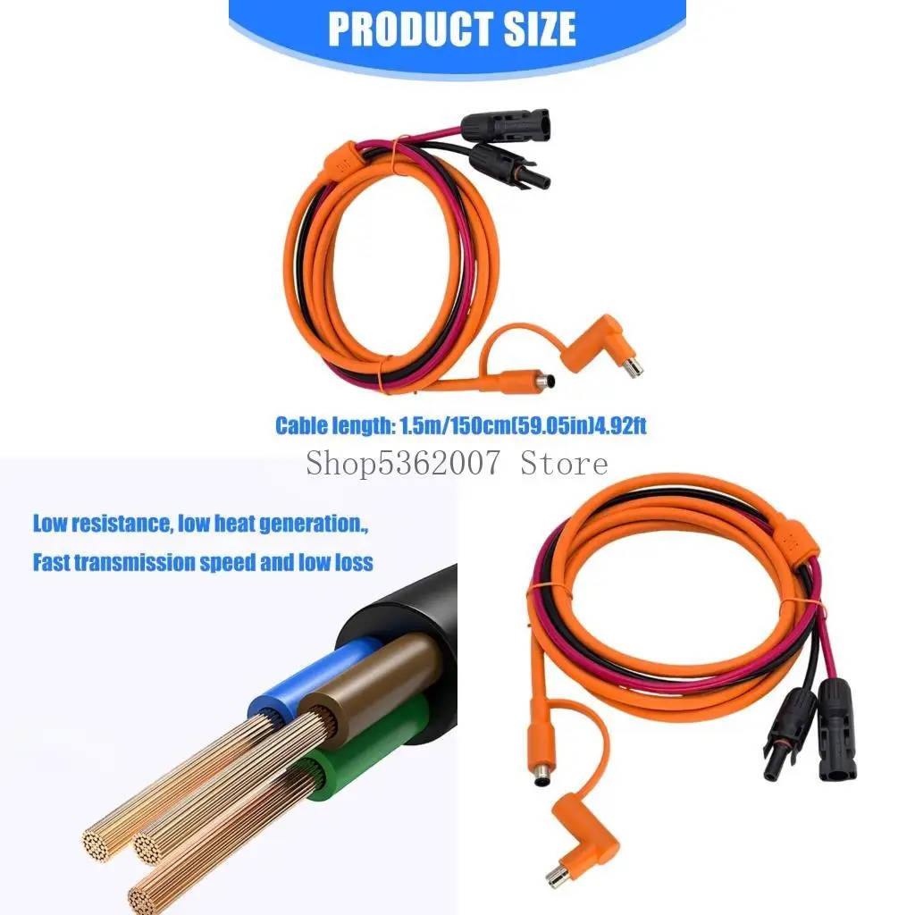 

Easy installation Solar Power Cord Solar Connector to DC7909+8020 Power Cable for Device Charging 40JB