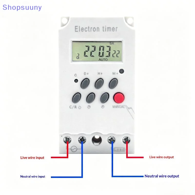 [SU]16 ON/OFF 220V 30A Second Setting Digital Timer Switch 24hr 7 Days Weekly Programmable Time Relay Voltage Output[SU]
