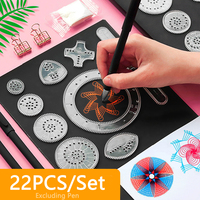 Funny Geometry Spirograph Drawing Stencils Set Creative Geometric Ruler Toys Drawing Tools Kids Montessori Educational Toy Gift