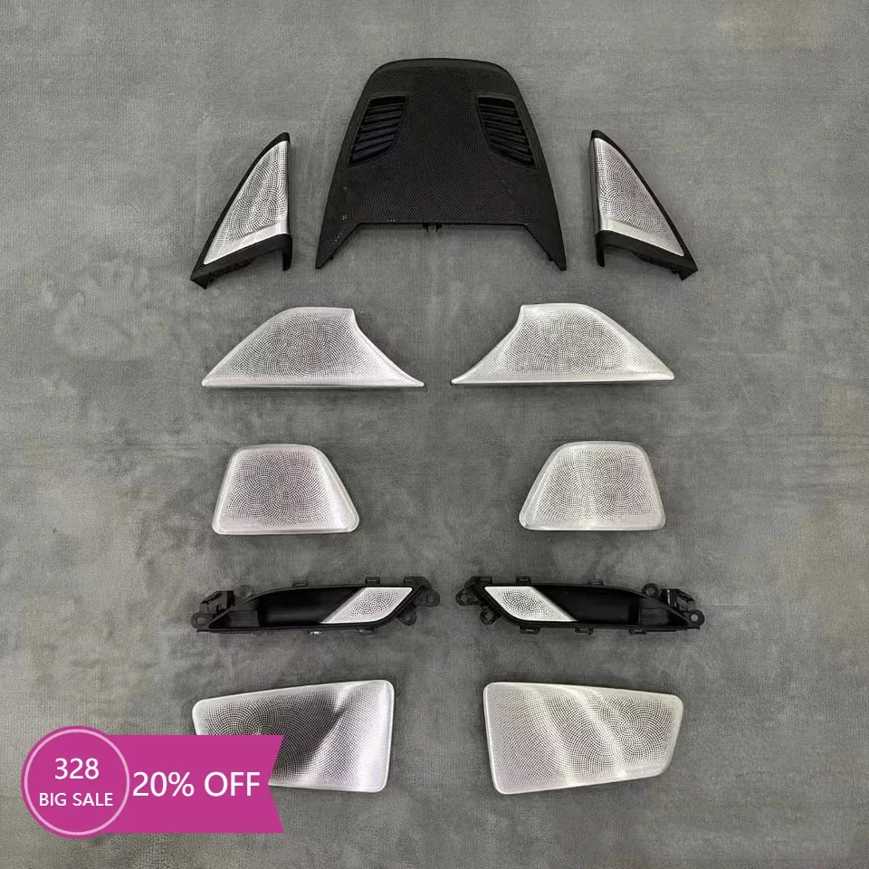 For BMW 5 Series G30 G38 Luxury Interior Kit Luminous Speaker Ambient Light Stainless Steel ABS 12V Car Interior Accessories