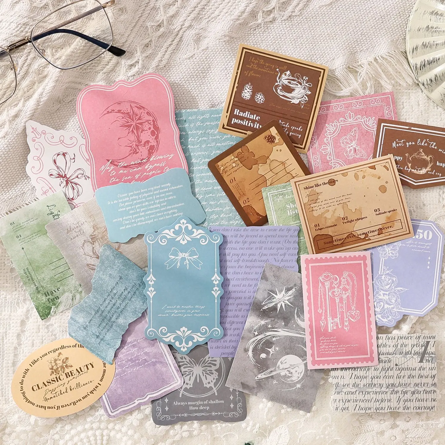 20pcs/lot Kawaii Stationery Stickers Light and Shadow Letter Scrapbooking Album Junk Journal Happy Planner Diary Stickers