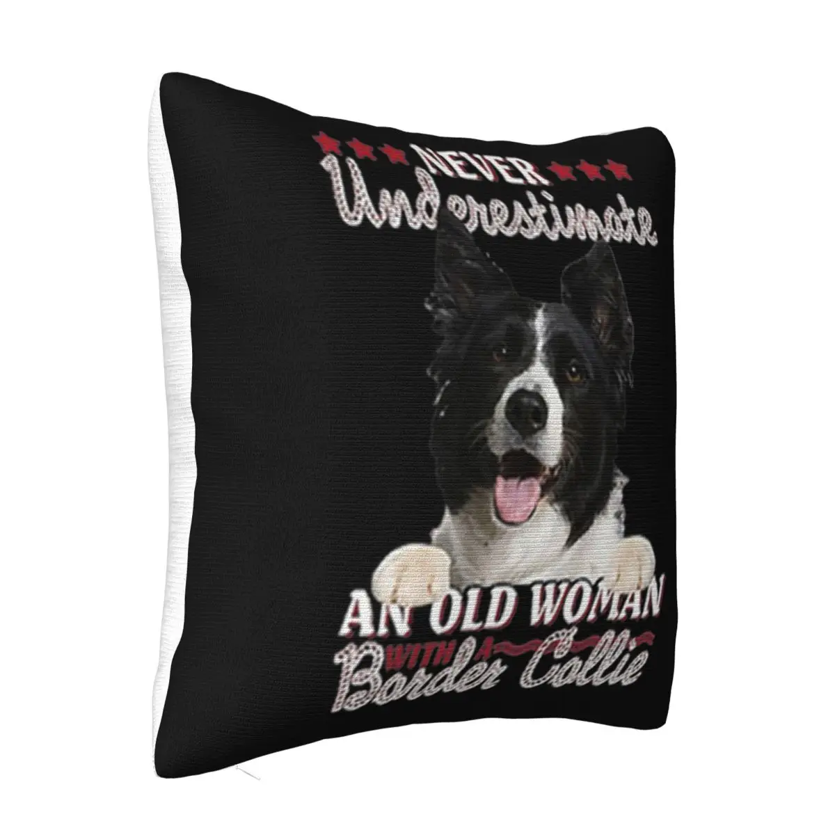 Never Underestimate An Old Woman With A Border Collie Cool New Brand Girl Womens Farmhouse Pillow Case