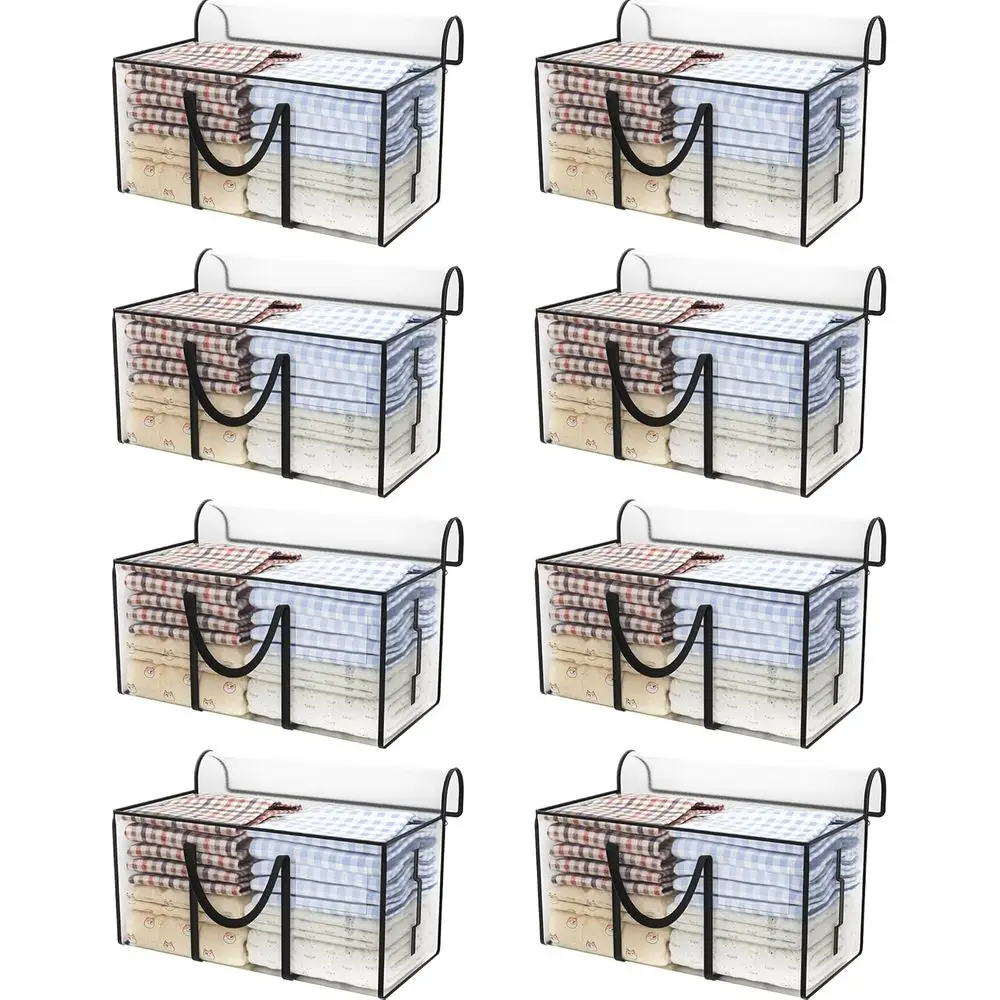 

Очень большие сумки для перемещения объемом 97 л, 8 шт., полупрозрачные, с молниями и ручками для эффективного хранения.