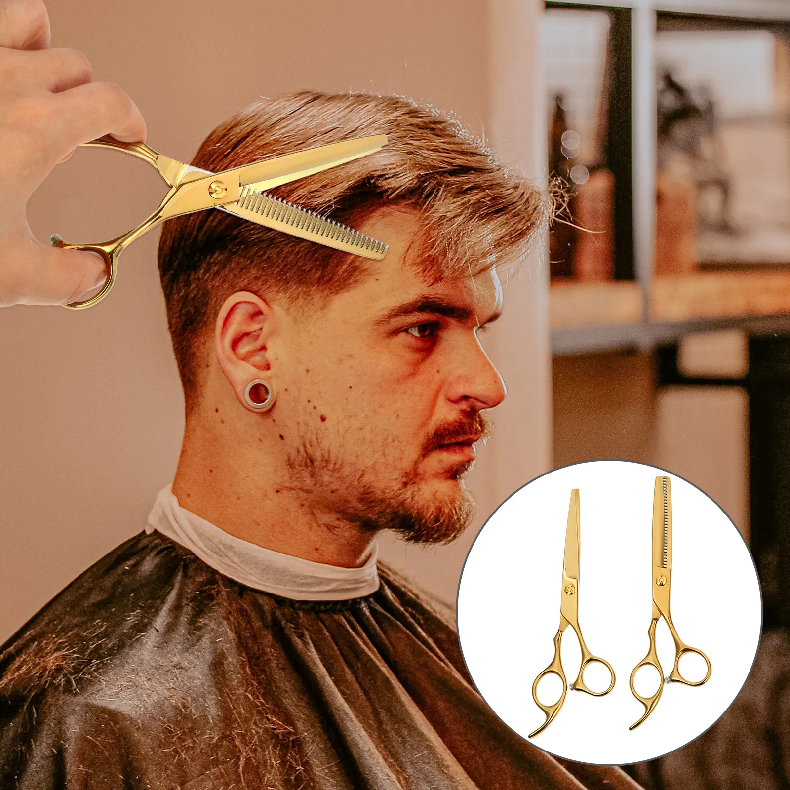 

2 Pcs Hairdressing Training Scissors Salon Cutter Set Cutting Tool Haircut Accessory