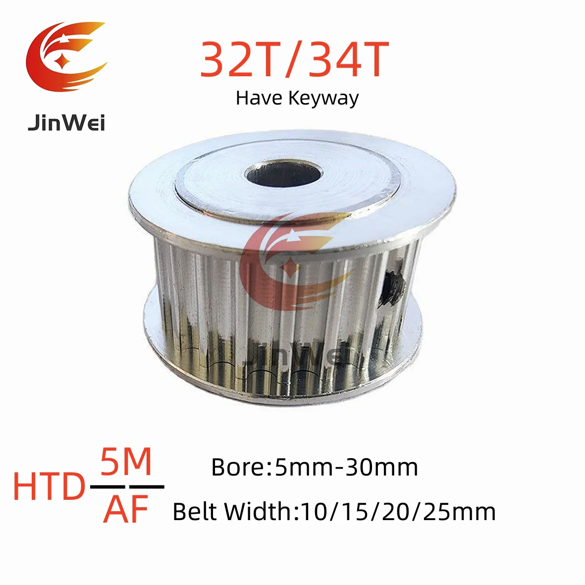 5M Type 32T/34Timing Pulley, Inner Bore 5/6/8/10/12/14/15/18/20/25/30mm ,5mm Pitch ,10/15/20/25mm Width HTD Timing Belt Pulley