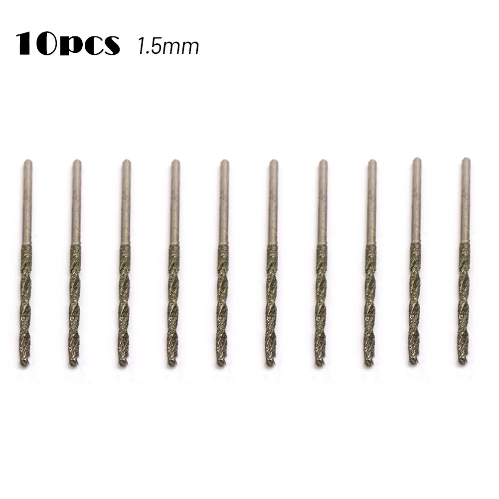 High Quality Accessories Brand New Drill Bits Sivler Spiral With Round Shank Power Tools 10 Pcs Diamond Coated