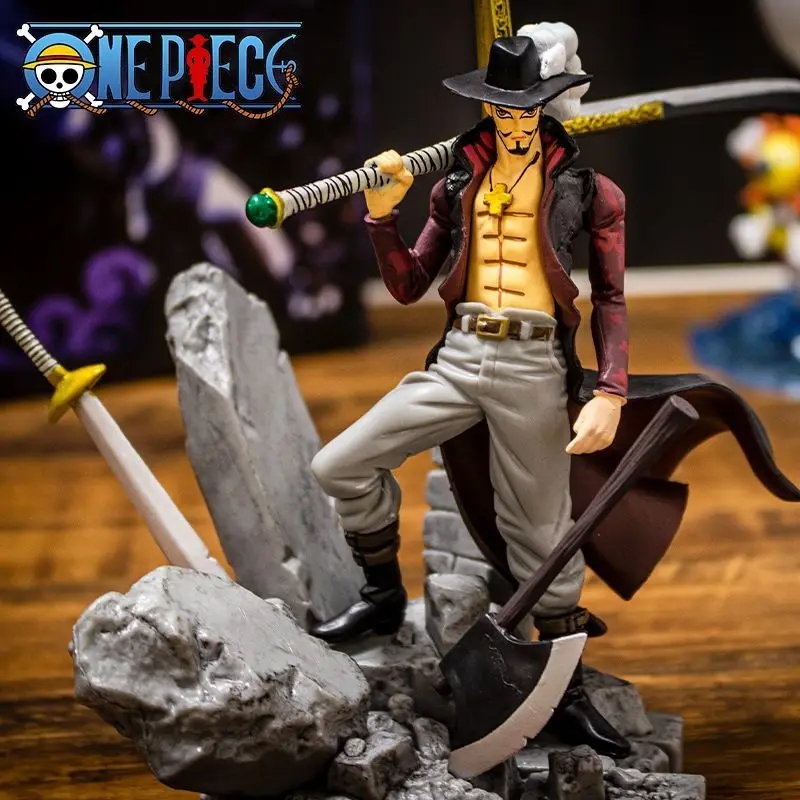 Anime One Piece Figure Toy Luffy Dracule Mihawk Model Doll With Sword Anime Brinquedos for Gifts