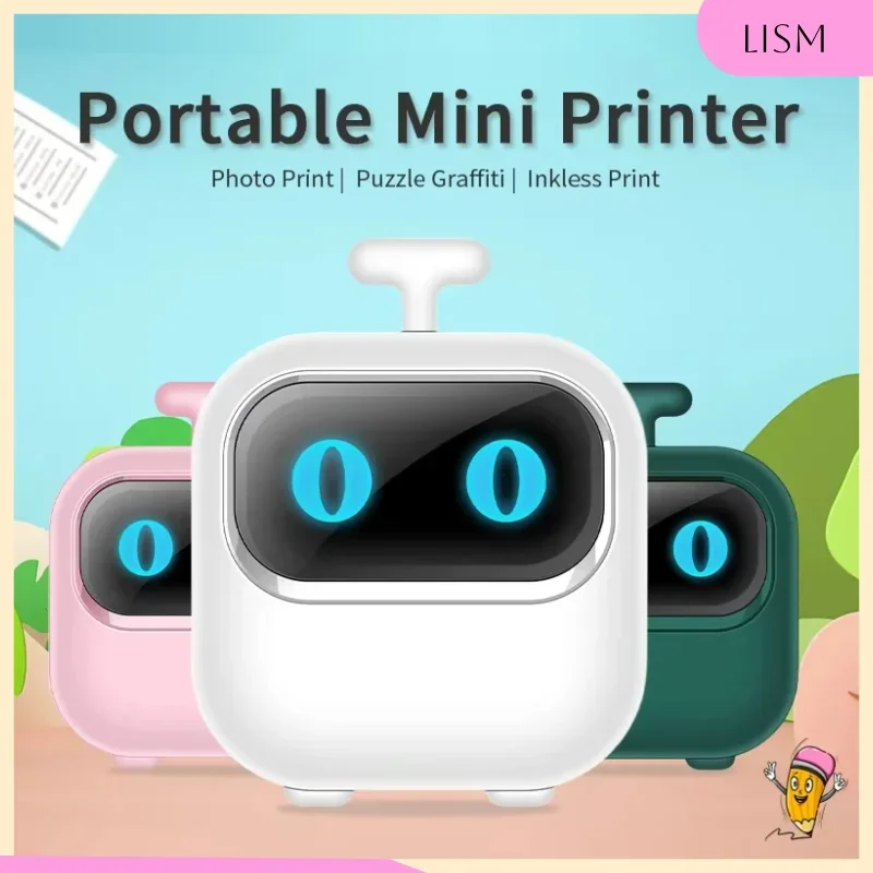 

LISM Thermal Printer Mini Printer Portable Self-adhesive Label Sticker Color HD Paper Printing For Phone Wireless Bluetooth