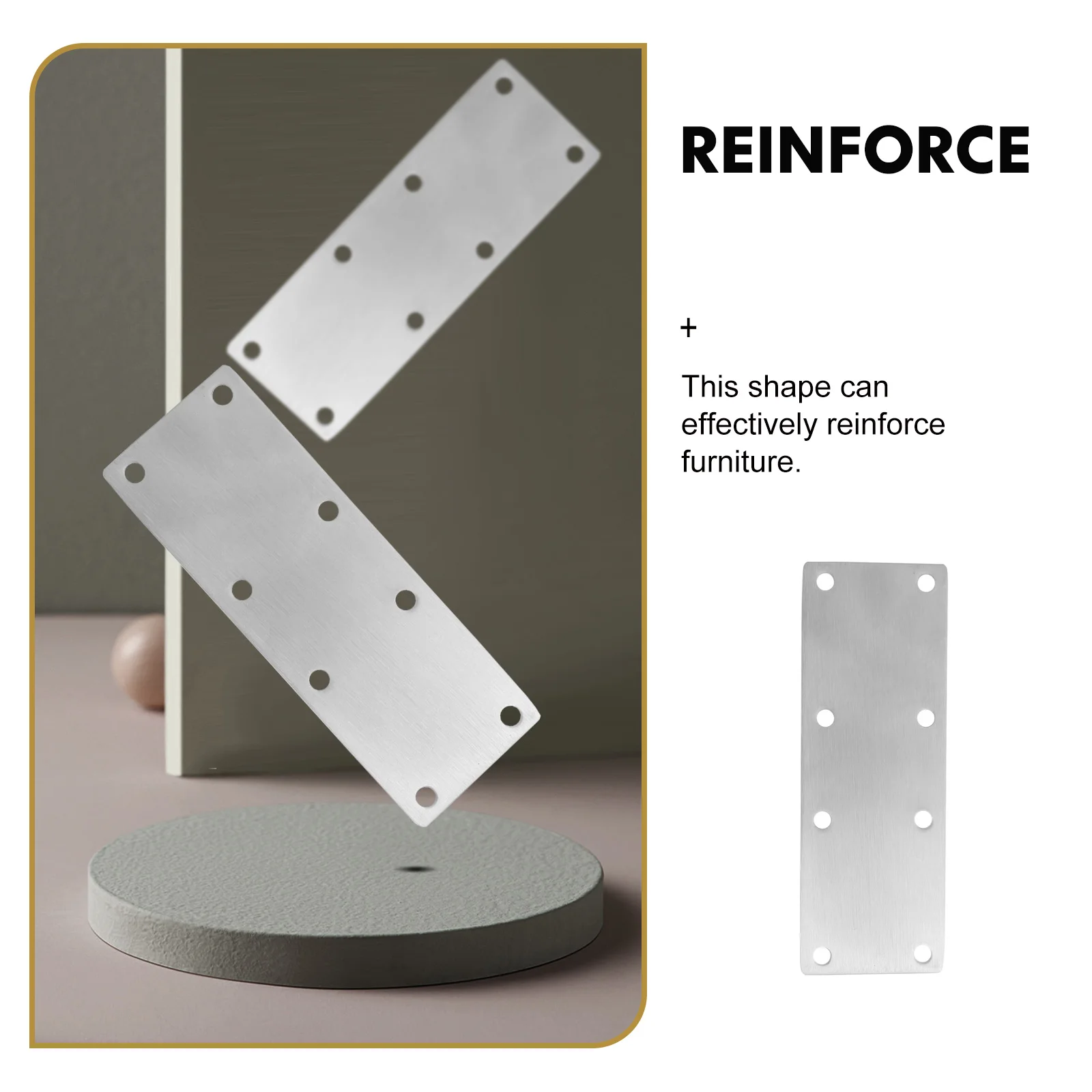 

4 Pcs Plate Connector Repair Fixing Bracket Straight Brackets Braces Truss Plates Hole Metal