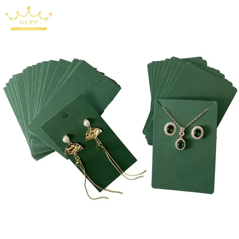Paper Earring Display Cards Necklace Ear Stud Hang Tag Perforating Colourful Jewelry Paper Cards 50Pcs Cardboard for Jewelry view 3