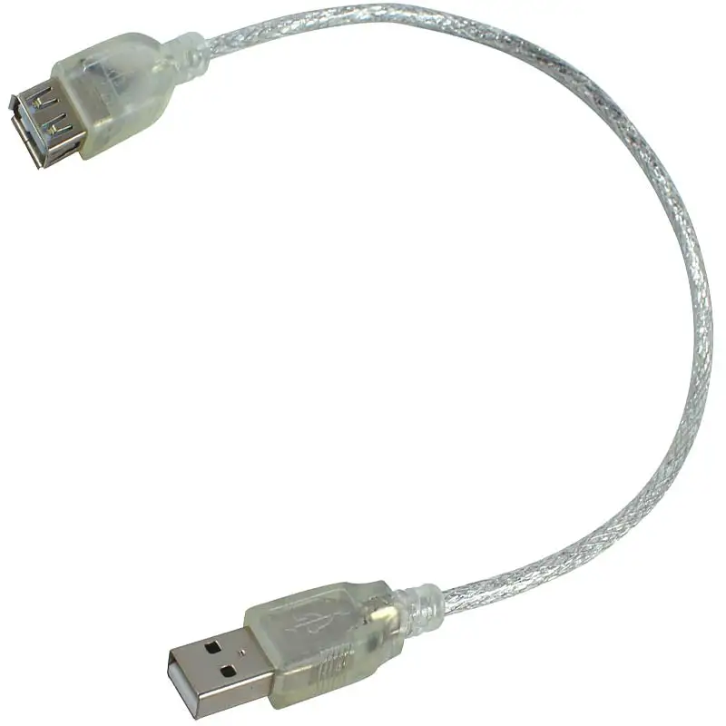 USB EXTENSION CABLE 50 CM TRANSPARENT POWERMASTER