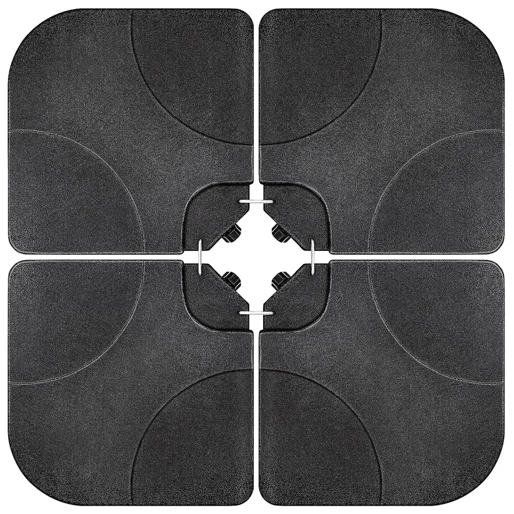 

4Pcs Square Offset Umbrella Base Plastic Cantilever Patio Umbrella Base, Water/Sand Filled Umbrella Base (176Lbs, Dark Black)