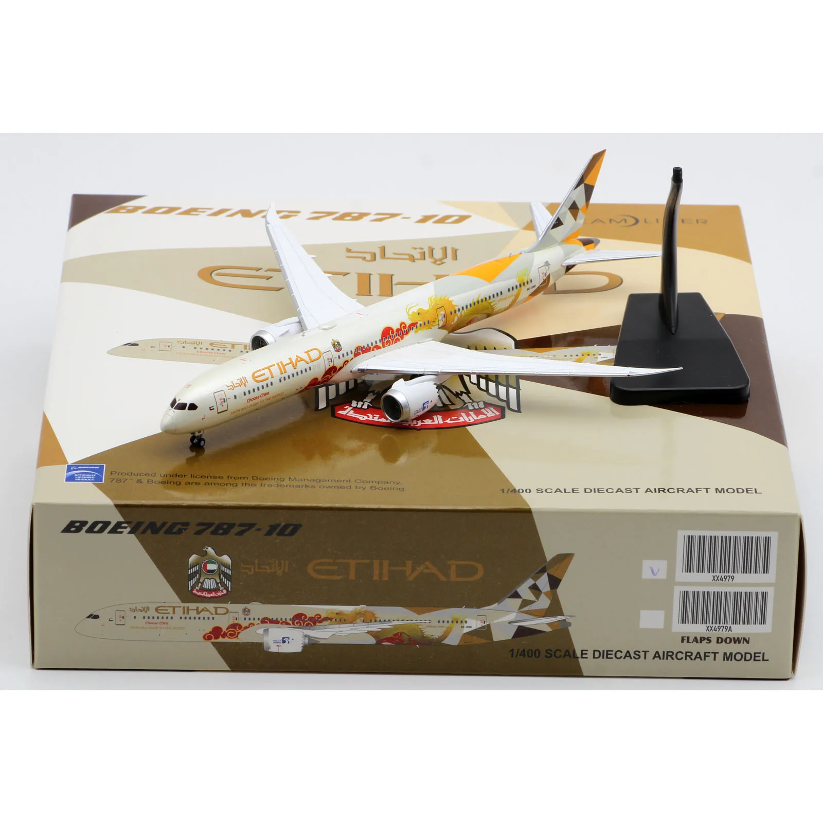 

XX4979 Alloy Collectible Plane Gift JC Wings 1:400 Etihad "Choose China" Dreamliner Boeing B787-10 Diecast Aircraft Model A6-BMD