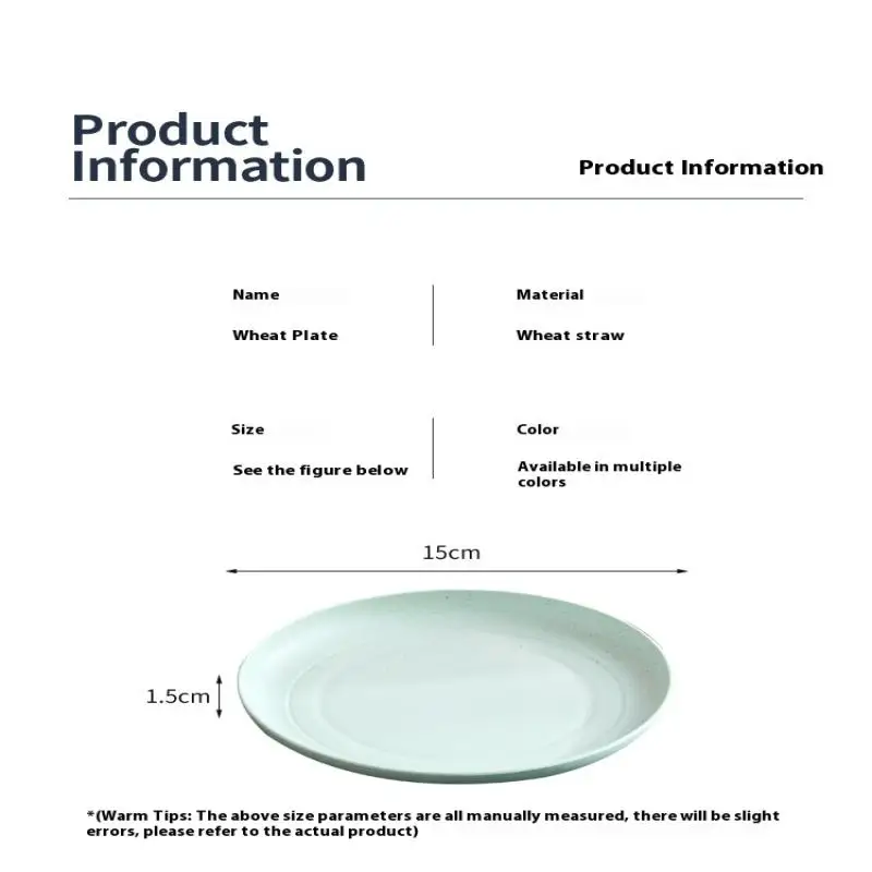 5pcs/set New Nordic Wheat Straw Plate Fruit Vegetable Plate Bone Spitting Plate Tableware Plate view 6