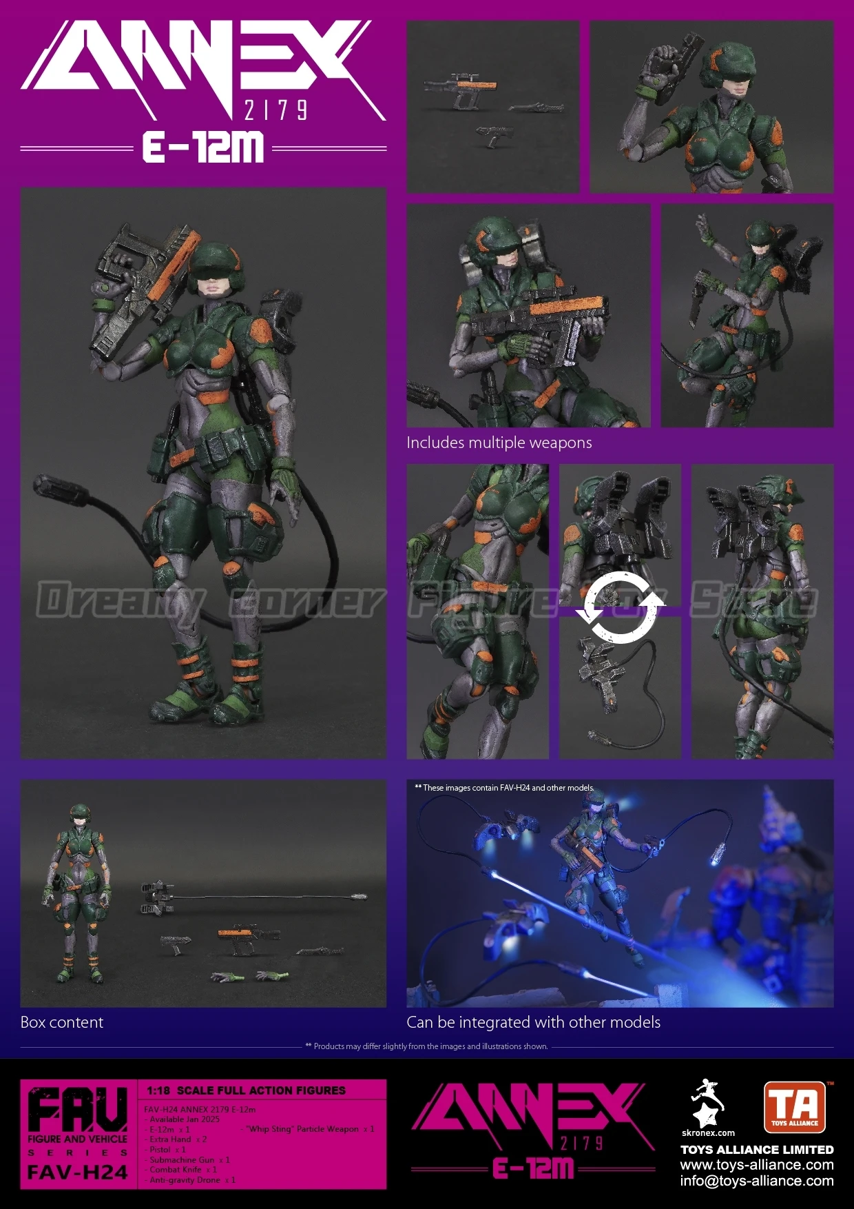

【In Stock】Acid Rain War FAV-H24 E-12m 1/18 SCALE FULL ACTION FIGURES