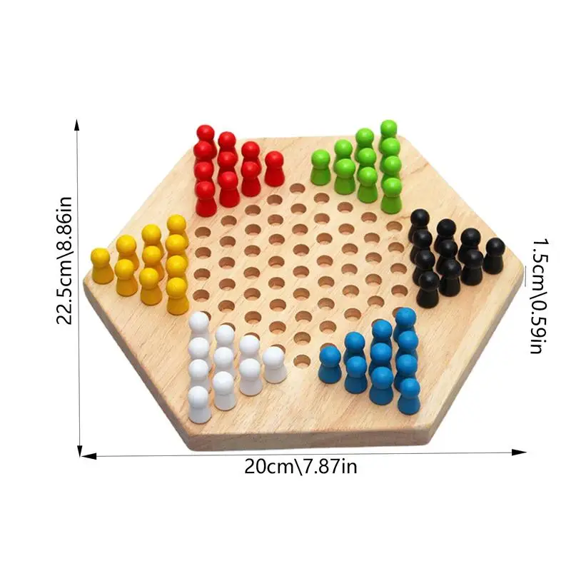 Chinese Checkers Set Wooden Educational Board Kids Classic Checkers Set Strategy Board Set Kid Family Toy Chess board game Gift