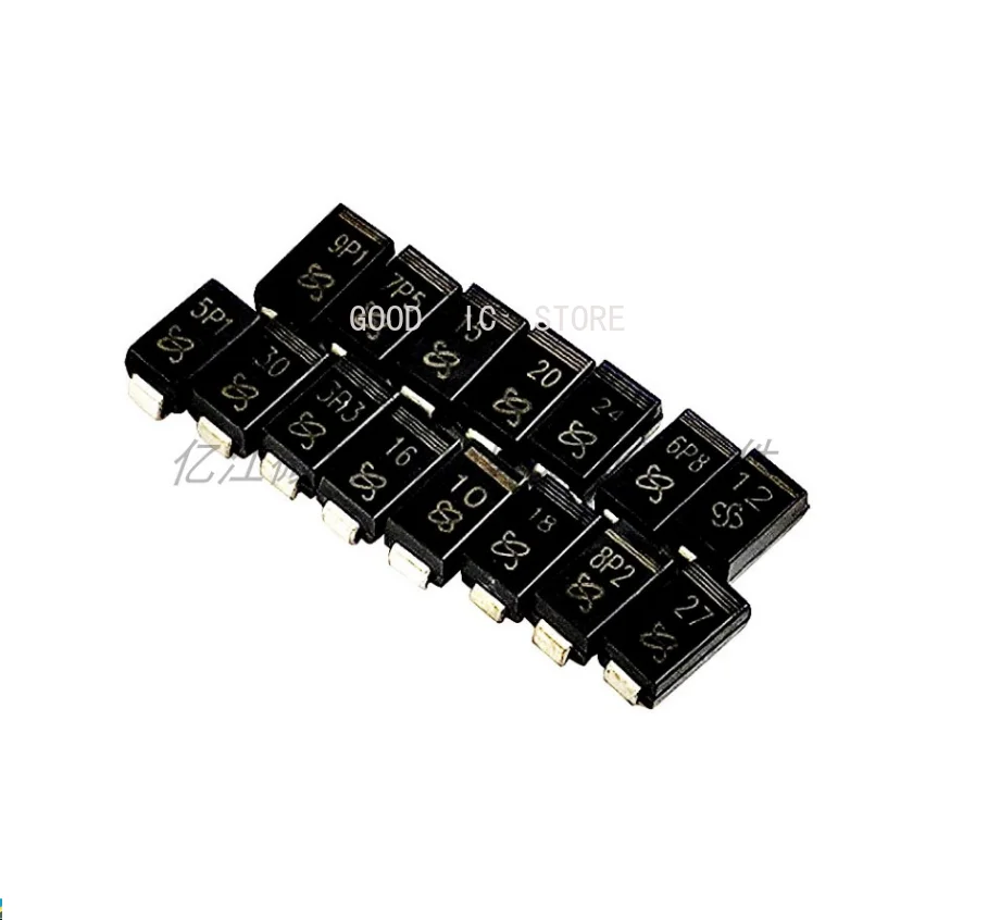 100PCS SMAZ9V1 SMAZ10 SMAZ11SMAZ12 SMAZ13 SMAZ15 SMAZ16 SMAZ18 SMAZ20 SMAZ22 SMAZ24 SMD SMA Zener Diode