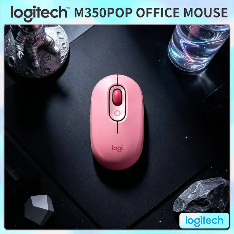 Ratón Inalámbrico Logitech M350 POP con Alcance Estable de 10 m, Funcionamiento Silencioso para Mini Computadora de Escritorio y Dispositivos PC de Formato Pequeño