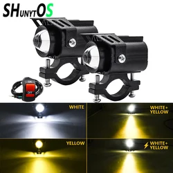 Auxiliary Motorcycle Light Spotlights Rearview Mirror Lamp Super Bright Front Fog Driving Lights For Jeep 4WD ATV SUV UTV UTE