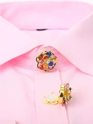 2pcs/set Flowers Button Covers for Shirt Cufflinks Cute Fashion Jewelry Copper Button Sleeve Clothing Decoration Button Clips