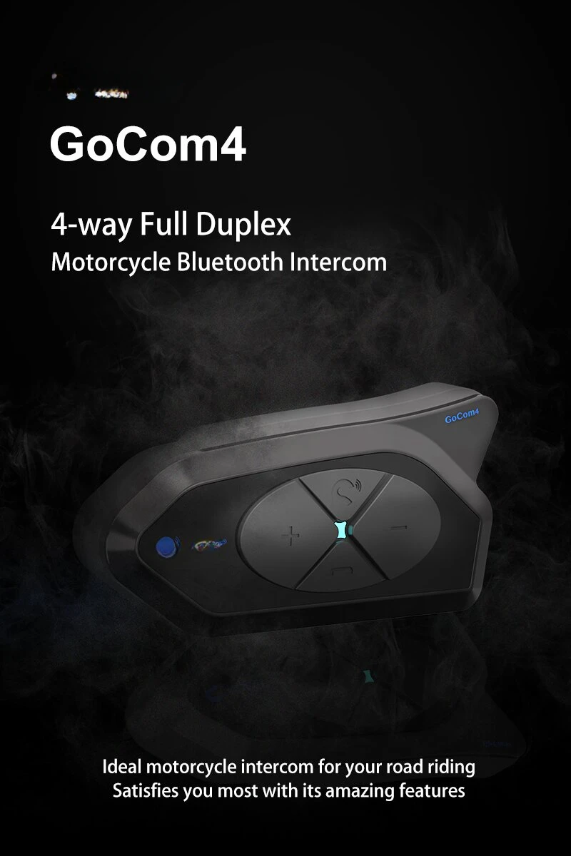 Go com4 Motorcycle Helmet Bluetooth Intercom Headset 4 Riders Talk at The Same Time/FM Radio