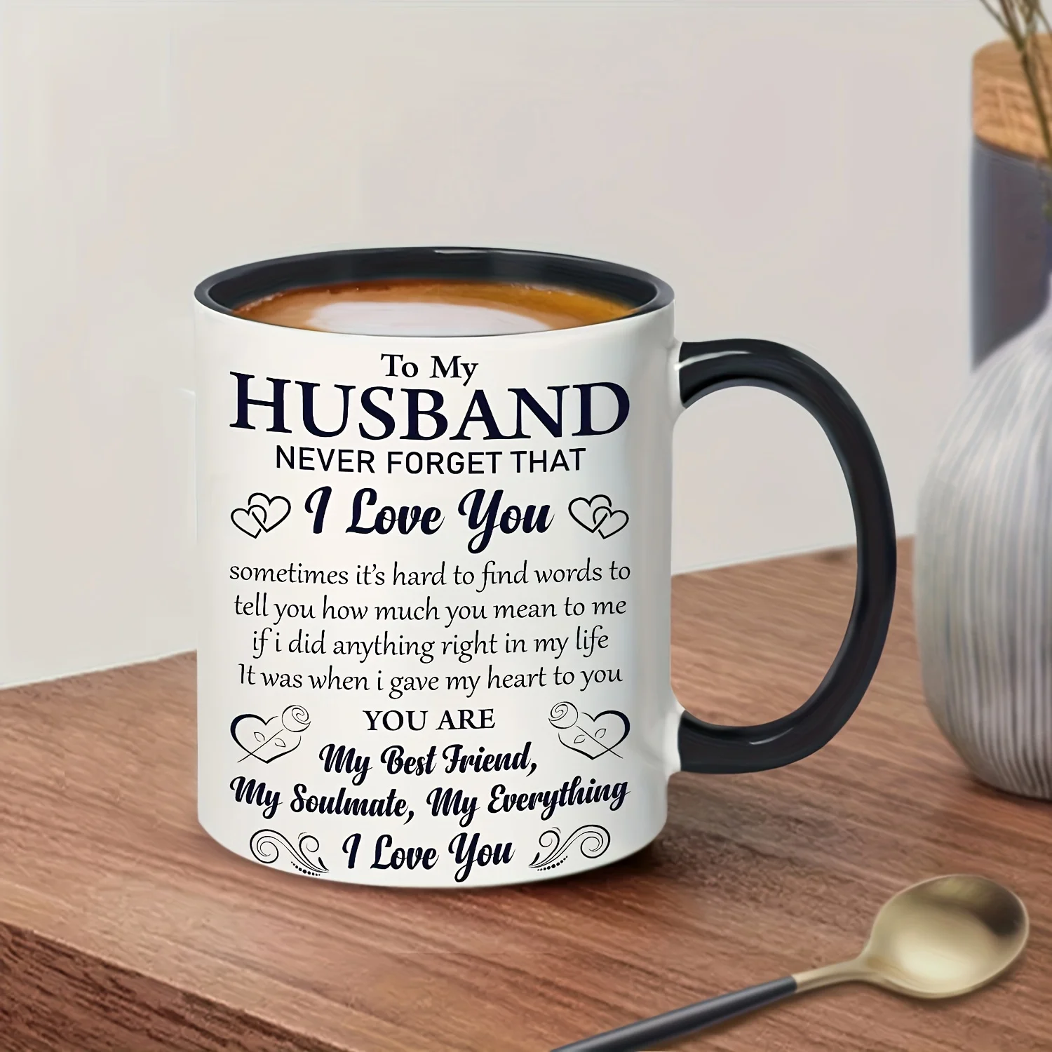 

11oz To My Husband Wife Coffee Mug, Ceramic Coffee Cups, Summer Winter Drinkware, Birthday Gifts, Valentine's Day Gifts