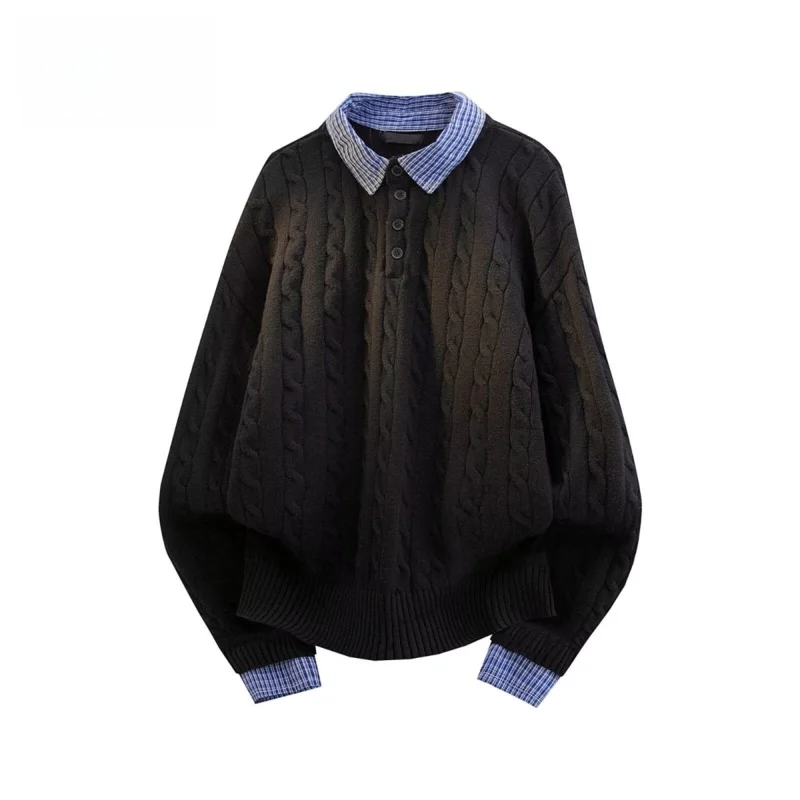 

Fall Winter V-Ne Knitted Sweater Cardigan Men's Color Casual Sle Outerwear Soft Polyester Fiber Long Sve Coat