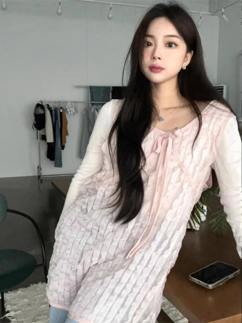 Colete v-ne feminino dr design exclusivo laço nó amarrado plissado verão faion camadas roupas vestido svel