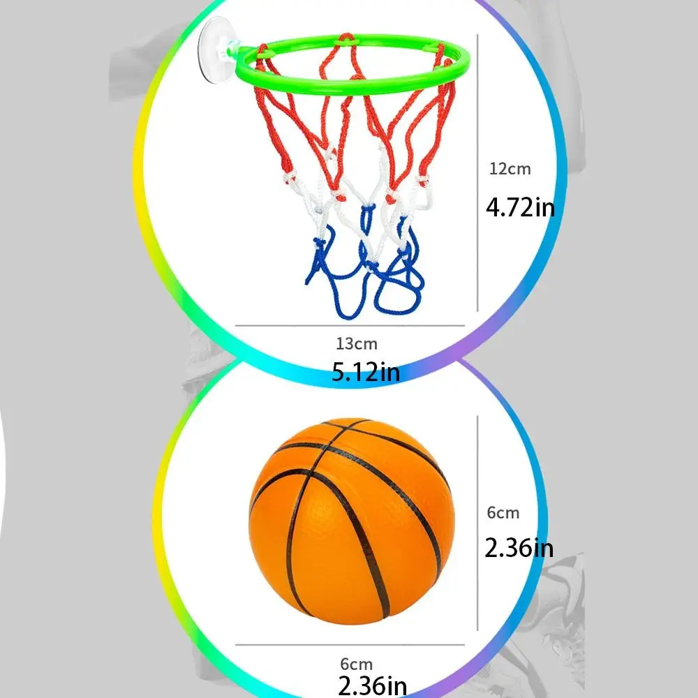 Kit mainan bola basket lucu plastik lucu, hadiah portabel basket tanpa pukulan latihan sensorik